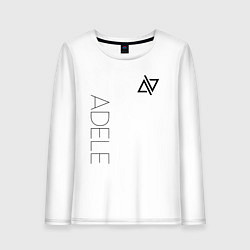 Лонгслив хлопковый женский Адель логотип с надписью, цвет: белый