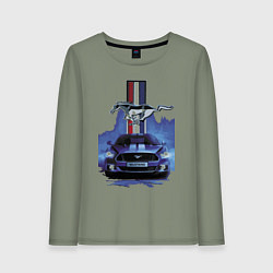 Лонгслив хлопковый женский Mustang - лучший среди равных!, цвет: авокадо