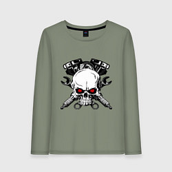 Женский лонгслив Moto skull