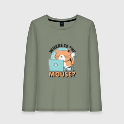 Женский лонгслив Где же мышка Программист поймет