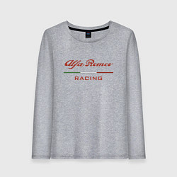 Лонгслив хлопковый женский Alfa Romeo racing - logo, цвет: меланж