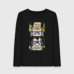 Лонгслив хлопковый женский Чнерный Клевер Black Clover, персонажи, цвет: черный