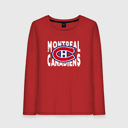 Лонгслив хлопковый женский Монреаль Канадиенс, Montreal Canadiens, цвет: красный