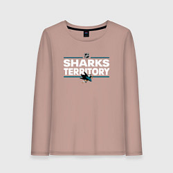 Лонгслив хлопковый женский SHARKS TERRITORY САН-ХОСЕ ШАРКС, цвет: пыльно-розовый