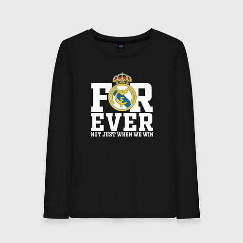 Женский лонгслив Real Madrid, Реал Мадрид FOREVER NOT JUST WHEN WE / Черный – фото 1