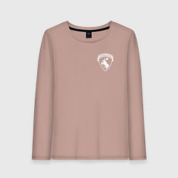 Лонгслив хлопковый женский VOLVO логотип лось, цвет: пыльно-розовый