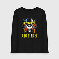 Лонгслив хлопковый женский GUNS N ROSES ГРУППА, цвет: черный