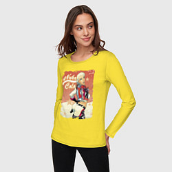 Лонгслив хлопковый женский Fallout Nuka Cola Poster, цвет: желтый — фото 2