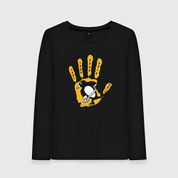 Лонгслив хлопковый женский Pittsburgh Penguins Питтсбург Пингвинз Кубок Стэнл, цвет: черный