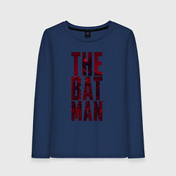 Лонгслив хлопковый женский The Batman Text logo, цвет: тёмно-синий