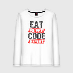 Женский лонгслив EAT SLEEP CODE REPEAT