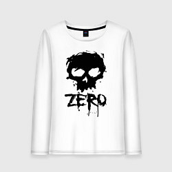 Лонгслив хлопковый женский Zero skull, цвет: белый