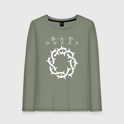 Лонгслив хлопковый женский Bad Omens logo, цвет: авокадо