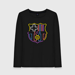 Лонгслив хлопковый женский FC Barcelona - Multicolor 2022, цвет: черный