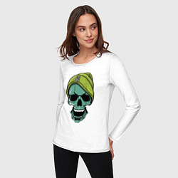 Лонгслив хлопковый женский New York Yankees Cool skull, цвет: белый — фото 2