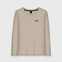 Лонгслив хлопковый женский F-1 MINI LOGO, цвет: миндальный
