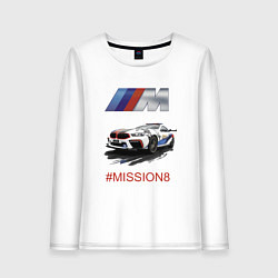Лонгслив хлопковый женский BMW M Power Mission 8 Safety car, цвет: белый