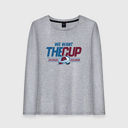 Лонгслив хлопковый женский Colorado Avalanche we want the cup Колорадо Эвелан, цвет: меланж