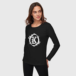 Лонгслив хлопковый женский Кукрыниксы логотип, цвет: черный — фото 2