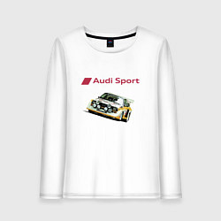 Лонгслив хлопковый женский Audi Racing team Power, цвет: белый
