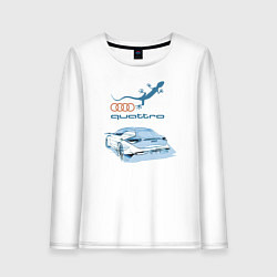 Лонгслив хлопковый женский Audi quattro Lizard Concept Design, цвет: белый