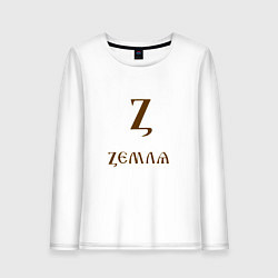 Лонгслив хлопковый женский Буква кириллицы Z- земля, цвет: белый