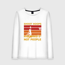 Лонгслив хлопковый женский Shoot hoops, цвет: белый