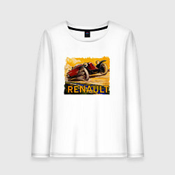 Лонгслив хлопковый женский Renault Racing Retro, цвет: белый