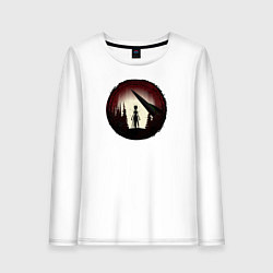 Лонгслив хлопковый женский Инопланетянка, цвет: белый