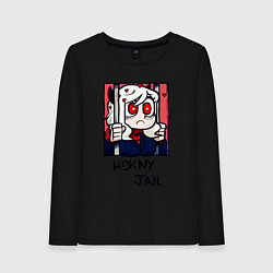 Лонгслив хлопковый женский HELLTAKER HORNY JAIL, цвет: черный