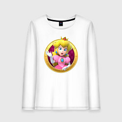 Лонгслив хлопковый женский Принцесса Персик Super Mario Video game, цвет: белый