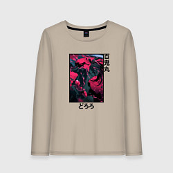 Лонгслив хлопковый женский Хяккимару в бою, цвет: миндальный