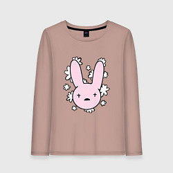 Лонгслив хлопковый женский Bad Bunny Floral Bunny, цвет: пыльно-розовый