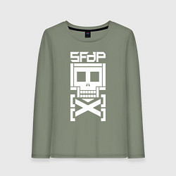 Лонгслив хлопковый женский 5FDP AfterLife logo, цвет: авокадо