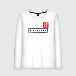 Лонгслив хлопковый женский Dying light 2 zombie, цвет: белый