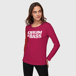 Лонгслив хлопковый женский DRUMMER БАРАБАНЩИК, цвет: маджента — фото 2