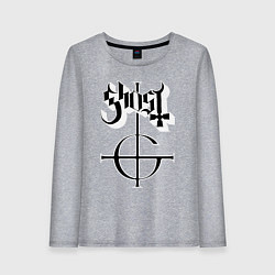 Лонгслив хлопковый женский Ghost logo, цвет: меланж