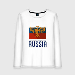 Лонгслив хлопковый женский Russia - Союз, цвет: белый