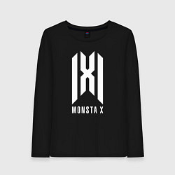 Лонгслив хлопковый женский Monsta x logo, цвет: черный