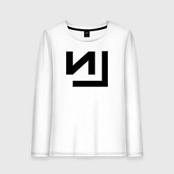 Лонгслив хлопковый женский Nine Inch Nails rock, цвет: белый