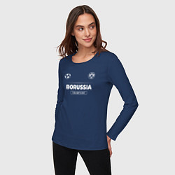 Лонгслив хлопковый женский Borussia Форма Чемпионов, цвет: тёмно-синий — фото 2