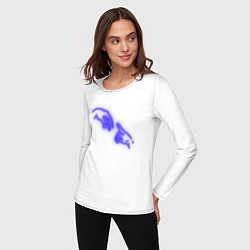 Лонгслив хлопковый женский Сотворение Адама неон, цвет: белый — фото 2
