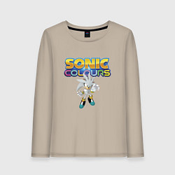 Лонгслив хлопковый женский Silver Hedgehog Sonic Video Game, цвет: миндальный