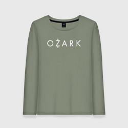 Лонгслив хлопковый женский Ozark white logo, цвет: авокадо