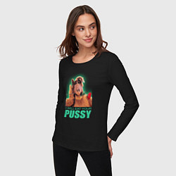 Лонгслив хлопковый женский I WILL EAT YOUR PUSSY, цвет: черный — фото 2
