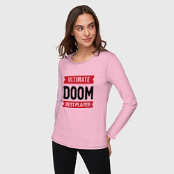 Лонгслив хлопковый женский Doom Ultimate, цвет: светло-розовый — фото 2