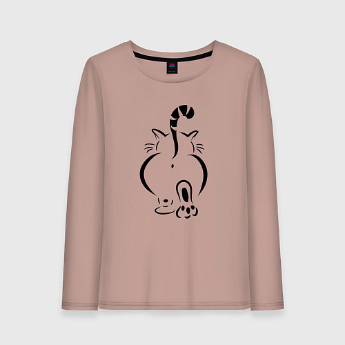 Женский лонгслив Очень-очень важный кот / Пыльно-розовый – фото 1