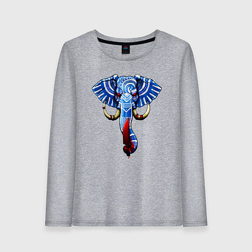 Женский лонгслив Слон с тесаком / Меланж – фото 1
