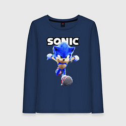 Лонгслив хлопковый женский Sonic the Hedgehog 2, цвет: тёмно-синий