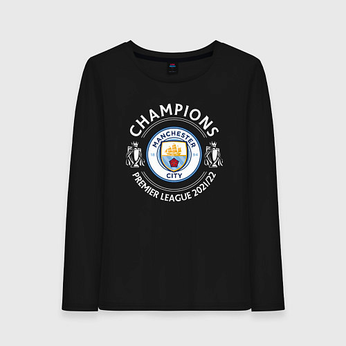 Женский лонгслив Manchester City Champions 2122 / Черный – фото 1